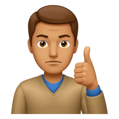 man giving a thumbs-down sticker