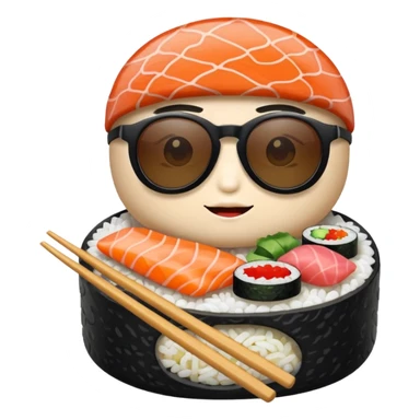 A sushi wearing cool sunglasses  sticker