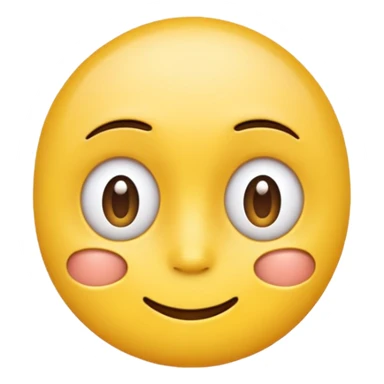 Standard yellow smile emoji but with both eyes looking in different directions. Deadpan no smile sticker
