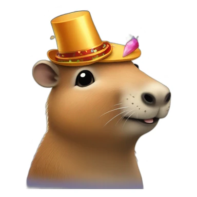 Capybara met feestmuts sticker