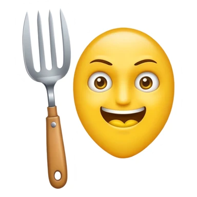 Un emoji jaune qui regarde avec des yeux de psychopathe et un couteau dans la main sans bouche sticker