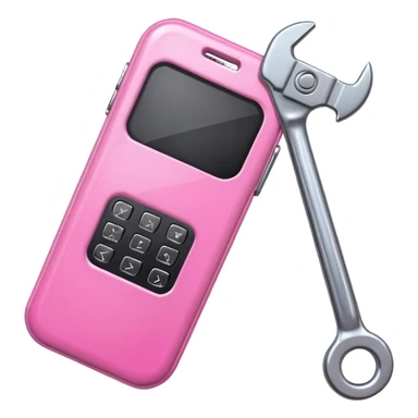 pink cellphone with a wrench sticker