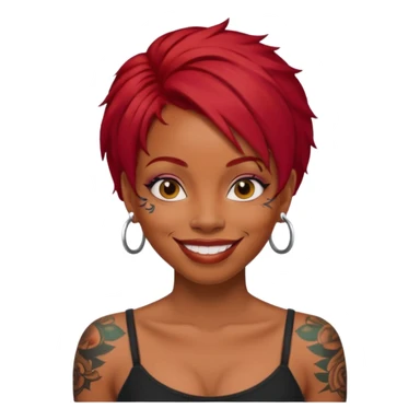 black woman with red hair and tattoos sticker
