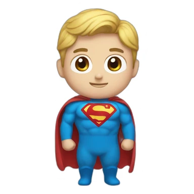 Kawaii super-man sticker