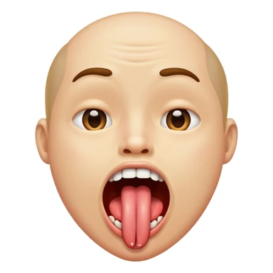tongue hanging out of open mouth drooling  sticker