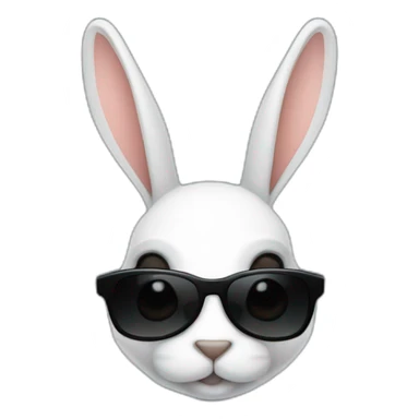 Conejo con gafas de sol full oscuras negras con un destello blanco cool que deslumbran sticker