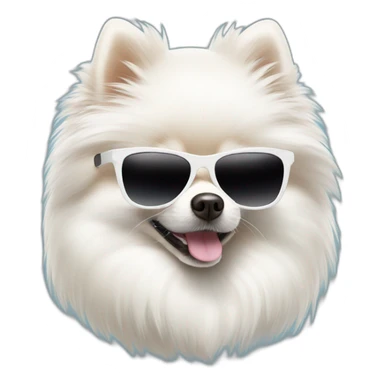 white pomeranian with sunglass sticker