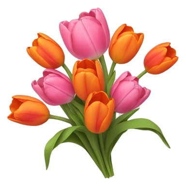 a bouquet of pink and Orange tulips sticker