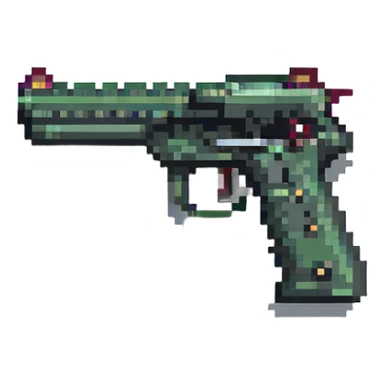 gun emoji in pixel art style sticker