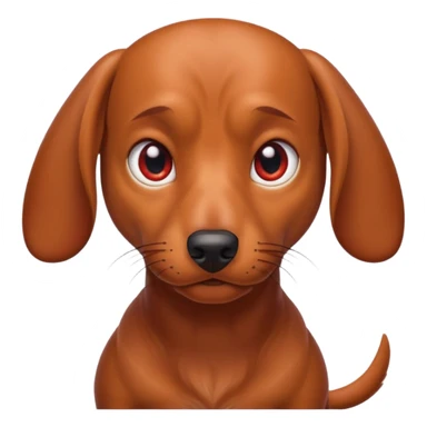 Create an angry dachshund with angry eyes and a little red face sticker