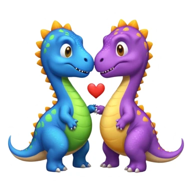 dinosaur with another dinosaur kissing sticker