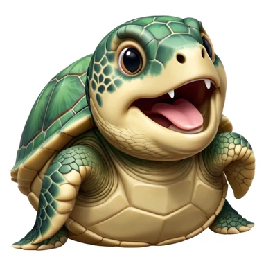 Cinematic Realistic Cute Yawning Sea Turtle Portrait Emoji, Head tilted slightly with a dramatic, wide-open yawn, showcasing a soft, textured shell and a tender, aged face with half-closed, drowsy eyes, rendered with natural shadows and delicate detail; high shine, relaxed yet expressive, styled with a dash of oceanic charm, soft glowing outline, capturing the essence of a sleepy yet affectionate sea turtle that appears ready to stretch out and drift into a peaceful nap! sticker