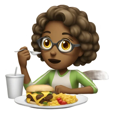 Women eating food sticker