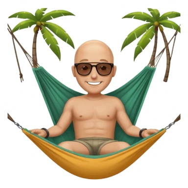 Bald man  in a hammock sticker