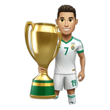 cristiano ronaldo con la copa mundial sticker