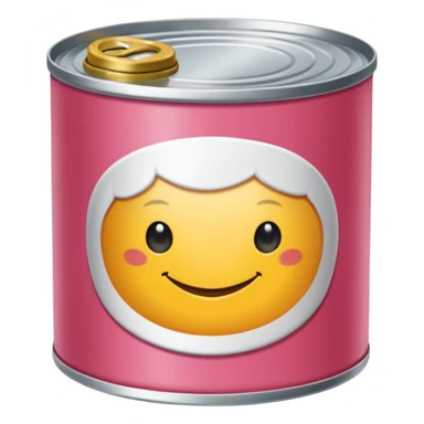 Rosa Tunfisk-biter på hermetikkboks sticker