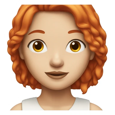 Woman with red long hair and white skin sticker