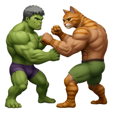 Hulk punching a cat sticker