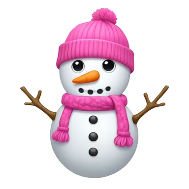 snowman with pink beanie  sticker