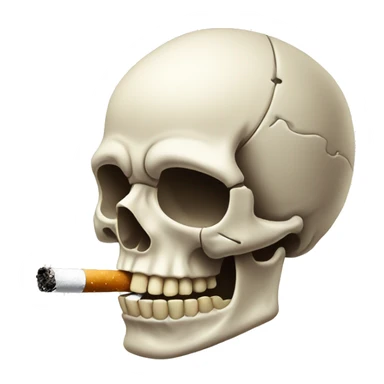 Skull emoji smoking cigarette  sticker