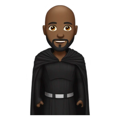 Black men bald with beard as a Sith lord sticker