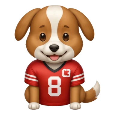 Dog wearing a football jersey  sticker