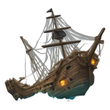 A wreck of a pirate galleon that is sinking sticker