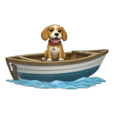 dog eating boat sticker