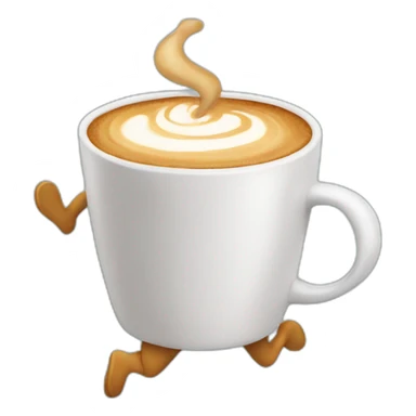 coffee cup, running, with legs sticker