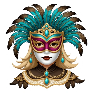 masked person venice volto woman sticker