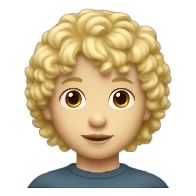 Toddler boy with short fringe and curly blonde mullet hairstyle sticker