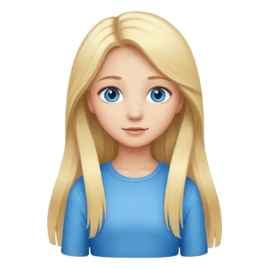 cute girl full body with long blonde hair sticker