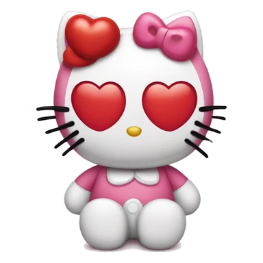 hello kitty with heart sticker