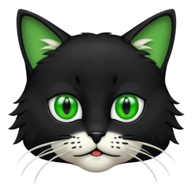 Chat noir et blanc avec des yeux verts sticker