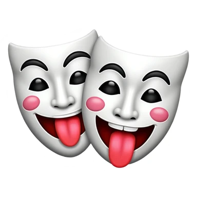 comedy tragedy masks with tongues sticker