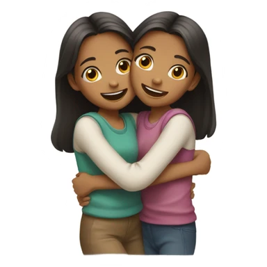 two girls hugging each other sticker