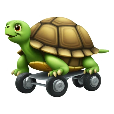 Turtle going fast with wheels as legs sticker
