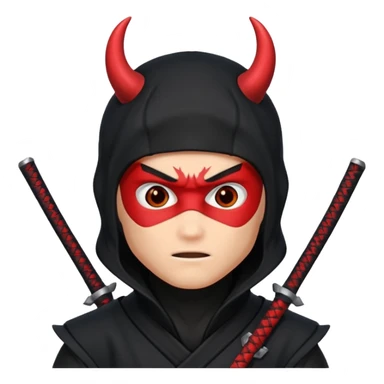 Un ninja con cuernos del diablo  sticker