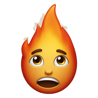 cute confused fire as an emoji sticker
