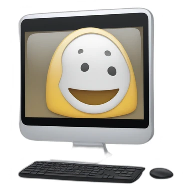 computer with the video call on the screen sticker