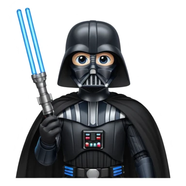 darth vader with a blue lightsaber  sticker