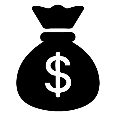 money bag icon, filled style, modern icon style sticker