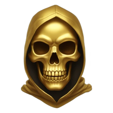 golden skull in a cowl sticker