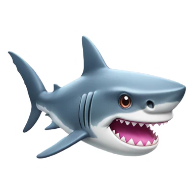 shark with a long pink mustache  sticker