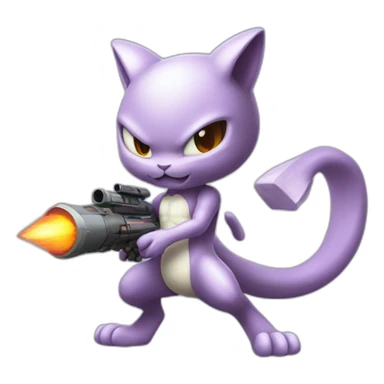 Mewtwo with rocket launcher sticker