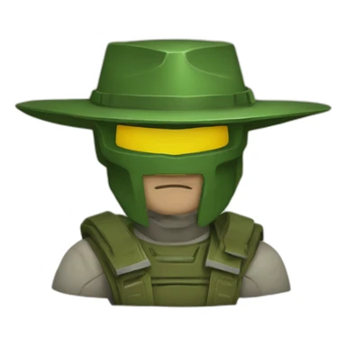 Doomguy in a paper hat sticker