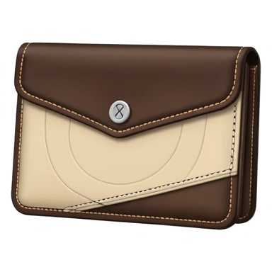 Cream and Dark Brown Money Wallet sticker
