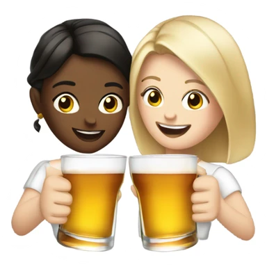 two white girls extremely happy cheers with shots of alcohol sticker