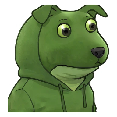 Dog wearing hoodie sticker