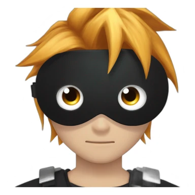 Black hero eye mask with white eye. Ginger cloud strife sticker